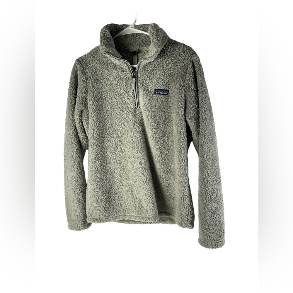 Patagonia “Los Gatos” Womens Pullover 1/4 Zip Deep Pile Fleece Salt Gray M